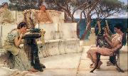 Sir Lawrence Alma-Tadema,OM.RA,RWS Sappho and Alcaeus Sweden oil painting artist